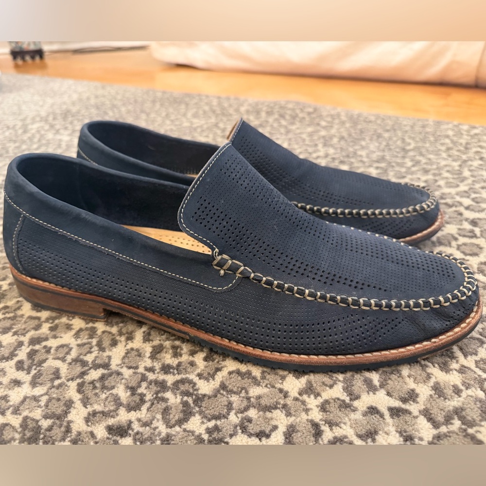 Tommy Bahama Felton Men’s 13M Navy Blue Shoes Loafer Slip On Casual Travel! LOOK